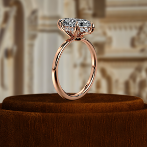 Anillo de Diamante Cultivado en Laboratorio con Corte Marquesa de 1 Quilate, Anillo de Boda con Halo Oculto en Oro de 14K, Anillo Solitario de Novia Certificado por IGI, Anillo Vintage - Product Image 4