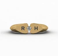 Meistverkaufter 18k Gold 925 Silber Doppelherz Initial Personalisierter Buchstaben-Paar-Ring mit CZ-Diamanten Feiner Schmuck Valentinstagsgeschenk für Sie