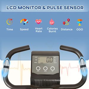 Vélo d'exercice pliable et inclinable pour usage domestique, avec écran LCD, bandes de résistance et structure en acier, idéal pour la salle de sport - Product Image 4