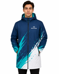 Parka con Capucha para Hombre SALSTAR, Manga Larga, Impermeable, Deportiva, con Estampado, de Poliéster, con Cierre de Cremallera - Product Image 1