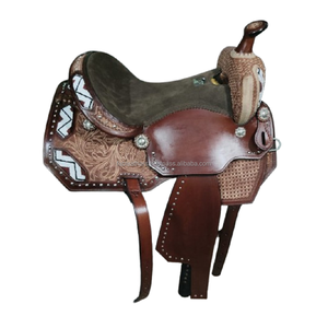 Selle de cheval sculptée à la main en cuir véritable de qualité supérieure Western Pleasure Trail Riding Antique disponible dans les prix de gros - Product Image 1