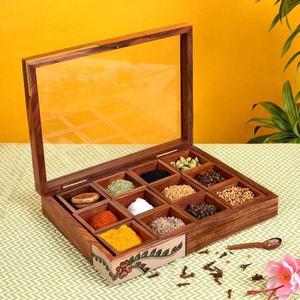 Premium Quality Wooden Spice Storage <b>Box</b> for Organizing Dry <b>Herbs</b> Condiments and Daily Kitchen Essentials Available For Sale - Product Image 1