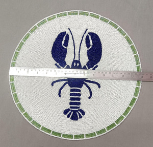 Coastal Beaded Lobster Placemat Round Handmade <b>Seed</b> Bead Table <b>Mat</b> Nautical Seafood Dining Table Decor Summer Home DecorationB2B - Product Image 5