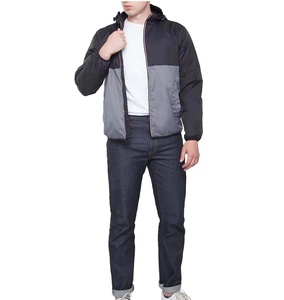 Chaqueta cortavientos de poliéster y nailon personalizada para hombre, con cremallera, de alta calidad, reflectante. - Product Image 3