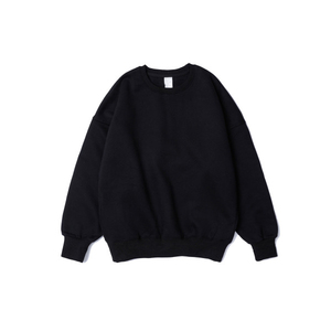 Custom Embroidery Logo High Quality Jumpers Cotton <b>Plain</b> Solid <b>Black</b> Oversized Crewneck <b>Sweatshirt</b> for Women - Product Image 1