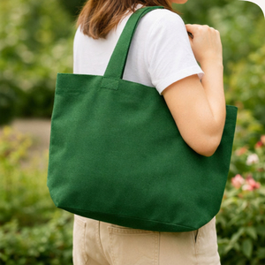 Custom Logo Canvas Folding Tote <b>Bag</b> with Cartoon Pattern <b>Long</b> Handle Medium Size custom Closure Daily Shopping <b>Bag</b> gusseted - Product Image 5