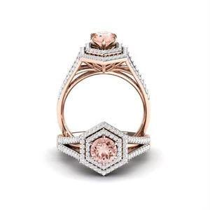 925 Sterling Silver Natural Peach Morganite Gemstone 6 Prong Silver Ring Setting Luxury Fine Design Custom Jewelry Making Supply - Product Image 1