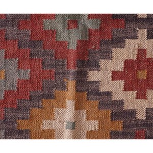 Handcrafted Geometric Area Rug Rectangle Bohemian Style Wool Acrylic Living Room Decor Non Slip Rubber Backing - Product Image 5