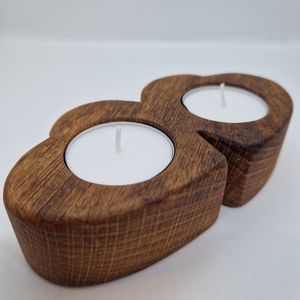 Unique Heart Shape Wooden Tealight Holder Natural Wood Candle <b>Stand</b> for Modern Minimalist Interior Designs - Product Image 4