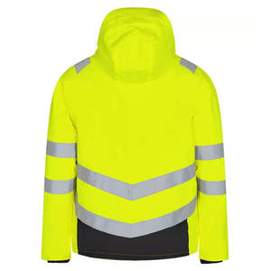 High Visibility <b>Waterproof</b> Safety <b>Jacket</b> <b>Hi</b> <b>Vis</b> Reflective Winter Workwear Parka Hood Polyester Unisex CE Certified Needle - Product Image 5