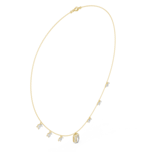 Collar de Diamantes en Oro, Corte Pera, Minimalista, para Mujer, Uso Diario, Reuniones Profesionales, con Diamantes Certificados por IGI - Product Image 2