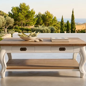 Mesa de Centro Ello de Diseño Escandinavo, Moderna, con Acabado de Madera de Ratán Natural, Mueble Ecológico para Decoración de Sala de Estar - Product Image 4