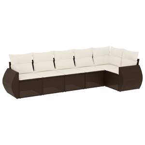 Conjunto de Sofá de Jardín de Ratán PE Marrón con Acero con Recubrimiento en Polvo y Poliéster, Muebles de Exterior Elegantes - Product Image 2