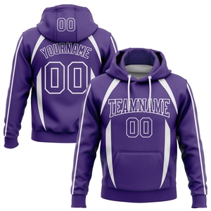 Sudadera con Capucha Deportiva de Diseño Nuevo, Personalizada, con Costuras en Contraste de Color Morado y Blanco en 3D, Venta al Por Mayor Directa de Fábrica - Product Image 1