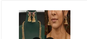 Magnifique ensemble collier et boucles d'oreilles en laiton plaqué or de qualité supérieure, style Jadau classique, pour femme, idéal pour mariage, fiançailles, anniversaire, fête - Product Image 2