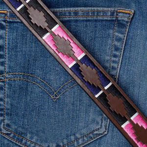 Ceinture de polo classique pour homme en cuir véritable, brodée personnalisée, pour l'équitation - Vente en gros ODM/OEM - Product Image 6