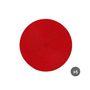Set di 6 tovagliette rotonde in plastica Excelsa 36x36 cm rosse - Product Image 3