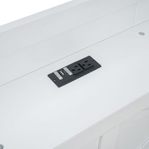 Letto matrimoniale in legno bianco con testiera contenitore e prese, letto estraibile singolo allungabile con tre cassetti contenitore - Product Image 4