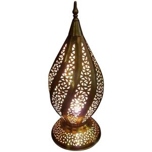 <b>Brass</b> <b>Lantern</b> With Geometric Cutouts For Home Decoration Heat Resistant Indoor Outdoor Use - Product Image 1