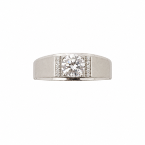 925 Sterling <b>Silver</b> <b>Solitaire</b> Cubic Zirconia Band <b>Ring</b> for Men Wedding Party Engagement Gift High Polish Finish - Product Image 5