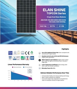 ชุดแก้วคู่แผงเซลล์แสงอาทิตย์แบบครึ่งเซลล์สองหน้า (605-640W) กล่องเชื่อมต่อ IP68ประสิทธิภาพ23.71% ส่องแสง - Product Image 6