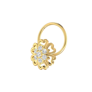 AJRETAIL ต่างหูเพชรแท้ 0.06 กะรัต ทรงกลมเจียระไนแบบบริลเลียนท์ ทอง 14K สไตล์ชาติพันธุ์ สำหรับผู้หญิง สี HI ความสะอาดระดับ VS-SI - Product Image 4