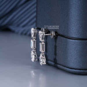 Pendientes de Diamantes Cultivados en Laboratorio con Corte Baguette y Pera en Plata S925 de Lujo, Color EF, Joyería de Diamantes Sintéticos para Mujer, Regalo de Boda - Product Image 3