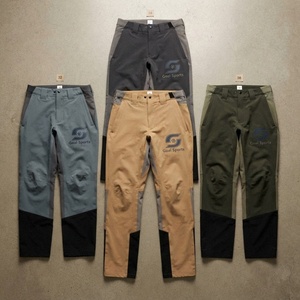 Men's Softshell Windproof StretchA Breathable <b>Water</b> Resistant Zip Fly Regular Fit Outdoor Hiking Pants Autumn Stand Collar <b>Tan</b> - Product Image 5