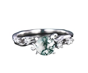 แหวนมอสแฟนซีของผู้หญิงแหวนปรับอาเกตเครื่องประดับสำหรับการหมั้นหรืองานครบรอบขายส่งจำนวนมากสำหรับงานเลี้ยง - Product Image 1