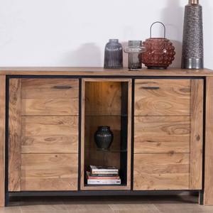 Aparador Vandana Crystal Edge de 150 cm en madera de acacia con 2 puertas y estantes de vidrio Fantaisie - Product Image 3