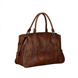 Sac de sport et de voyage unisexe en cuir véritable, finition naturelle, design vintage multifonctionnel, léger, qualité supérieure, vente pour motards - Product Image 2