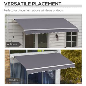 Toldo Retráctil Manual de 3.6m x 3m, Protección Solar para Exteriores, Diseño Versátil Ajustable, Material de PVC, 5m Máx. para Terrazas - Product Image 5