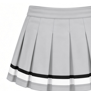 Jupe plissée gris clair et turquoise sublimée pour cheerleading, bas de tenue de sport athlétique, vêtements d'entraînement de performance, compétition - Product Image 5