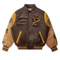 Blouson universitaire personnalisé brodé, style Letterman, patchwork, avec boutons-pression, coupe bomber, pour tenue de campus, streetwear décontracté, modèle complet