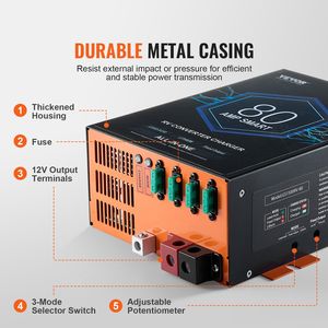 80 Amp 110V AC a 12V DC convertitore di potenza RV caricabatteria 110V/12V Inverter & convertitore per l'uso RV - Product Image 6