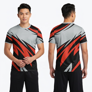 Men's Short Sleeve Sublimation Printed Sporty T-<b>Shirt</b> <b>Geometric</b> Pattern Quick Dry Regular Fit O-Neck 100% Polyester - Product Image 6