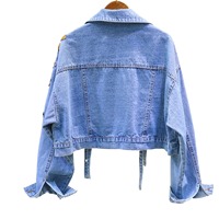 Veste en jean longue extensible pour femme, sur mesure, respirante, écologique, en coton, unie, grande taille, collection hiver 2026 – Vente en gros