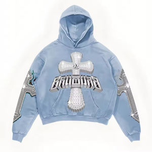 Sudadera con Capucha Personalizada 100% Algodón, Estilo Vintage, Oversize, con Estampado Digital de Esqueleto, Lavado Ácido, para Hombre - Product Image 5