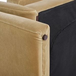 Divano da soggiorno in velluto performante beige marrone cammello con braccioli ad arco Mason 85 pollici - Product Image 3