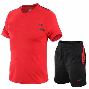 Conjunto de Uniforme de Fútbol Personalizado con Cuello Redondo y Manga Corta, Ropa Deportiva de Secado Rápido para Gimnasio, Entrenamiento, Jogging, Conjunto de 2 Piezas - Product Image 1