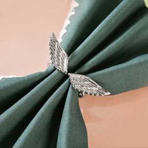 Ambar Exports Juego de 6 Anillos para Servilletas de Lujo Clásicos y Duraderos con Diseño de Alas en Latón Puro de 5 cm de Ancho, Uttar Pradesh, para Decoración de Mesa en Bodas - Product Image 5