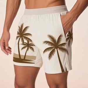 Shorts de plage imprimés pour hommes, extensibles, séchage rapide, tissu polyester et élasthanne, en stock, shorts de sport, fitness, skate, surf - Product Image 4