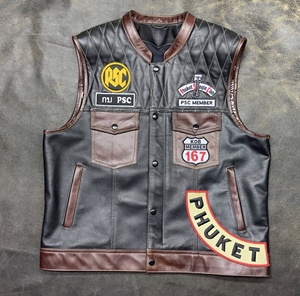 เสื้อกั๊กไบค์เกอร์สองสีแบบสั่งทำ - Product Image 1