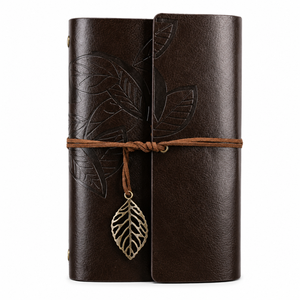 Personalized Premium A6 Leather Hardcover Spiral Bound Loose <b>Leaf</b> Refillable Notebook Journal Planner 80 Sheets Executive Gift - Product Image 1