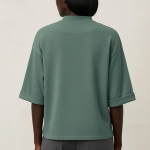 Wholesale Custom Design Solid Color Sports Shirt Cotton Crop <b>Top</b> Plain Blank Short T-shirts for Women - Product Image 3