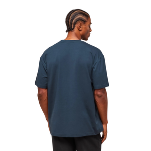 T-shirt de sport surdimensionné pour homme, respirant, performant, coupe ample, pour entraînement et fitness, bleu marine - Product Image 3