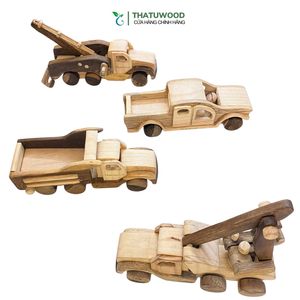 ชุดรถบรรทุกของเล่นไม้ Thatuwood รุ่นคลาสสิก เป็นมิตรกับสิ่งแวดล้อม เหมาะสำหรับห้องเด็ก - Product Image 2