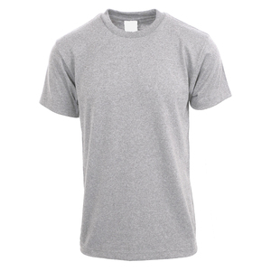 Men's Gray Short Sleeve O-Neck Knitted Casual T-Shirt Regular Fit Solid Pattern 100% Cotton Jersey Fabric - Product Image 1