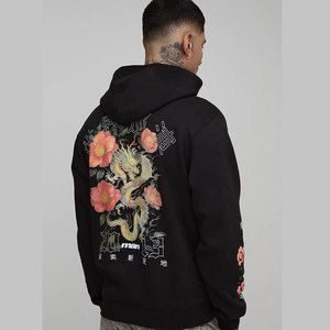 Sudadera con Capucha Oversize Better Days con Estampado de Estrellas para Hombre, Estilo Urbano, Negra, 100% Algodón, Felpa Francesa, 360g, Sudadera Tipo Pullover - Product Image 2