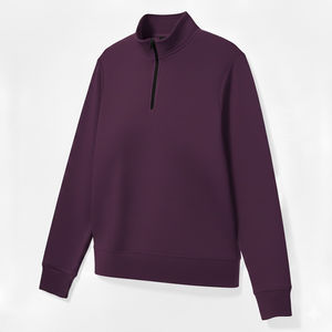 <b>Men</b> Fleece Stand Half Zip Sweatshirts Breathable Anti-Pilling Regular Fit Winter Solid Digital Printing Customizable Sweatshirts - Product Image 2